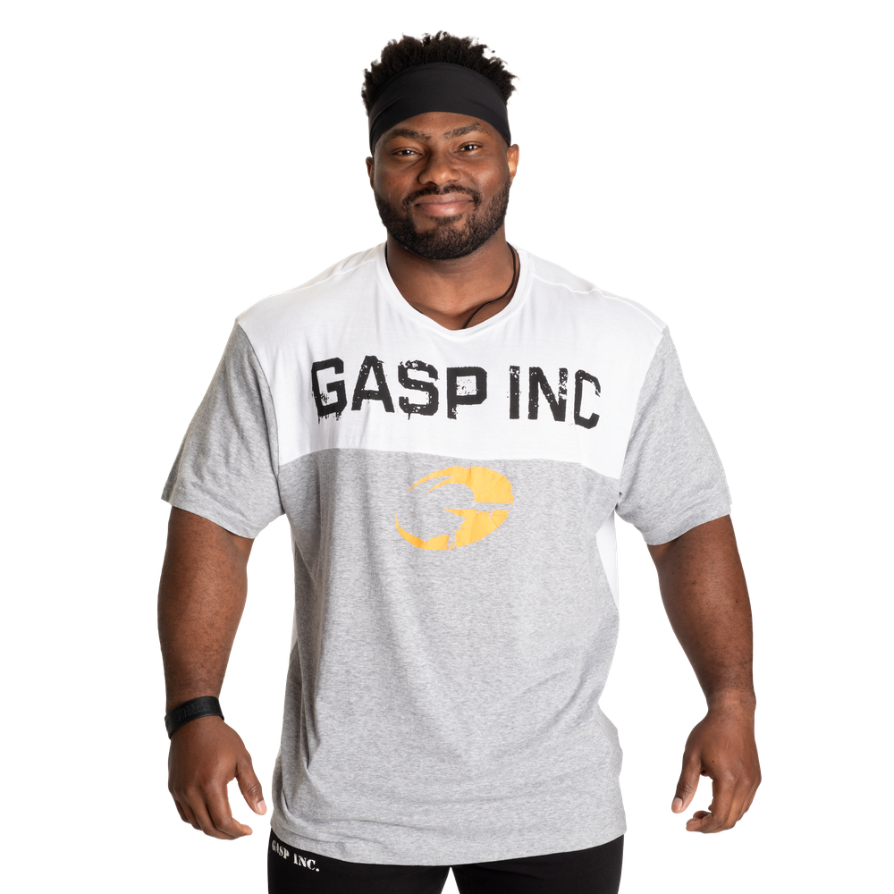 GASP Two Color Original Tee Light Grey Mel/White