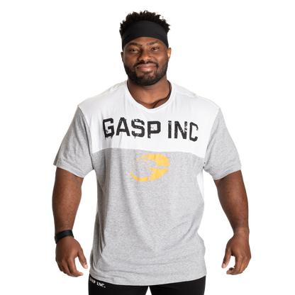 GASP Two Color Original Tee Light Grey Mel/White