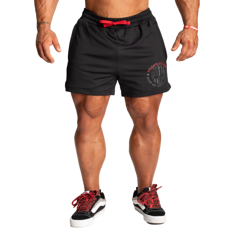 GASP R1 Mesh Shorts 4" Black/Red