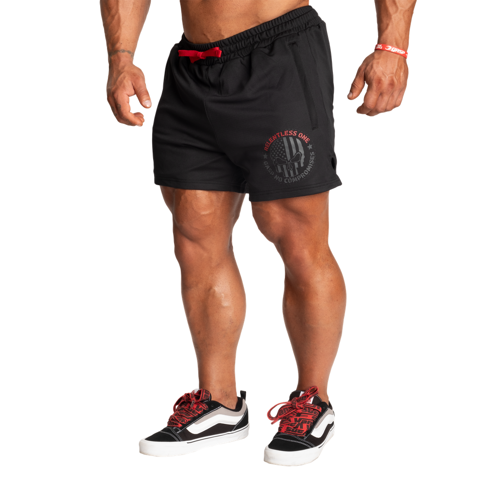 GASP R1 Mesh Shorts 4" Black/Red
