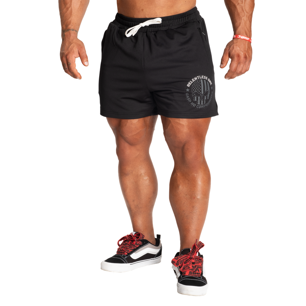 GASP R1 Mesh Shorts 4" Black/White
