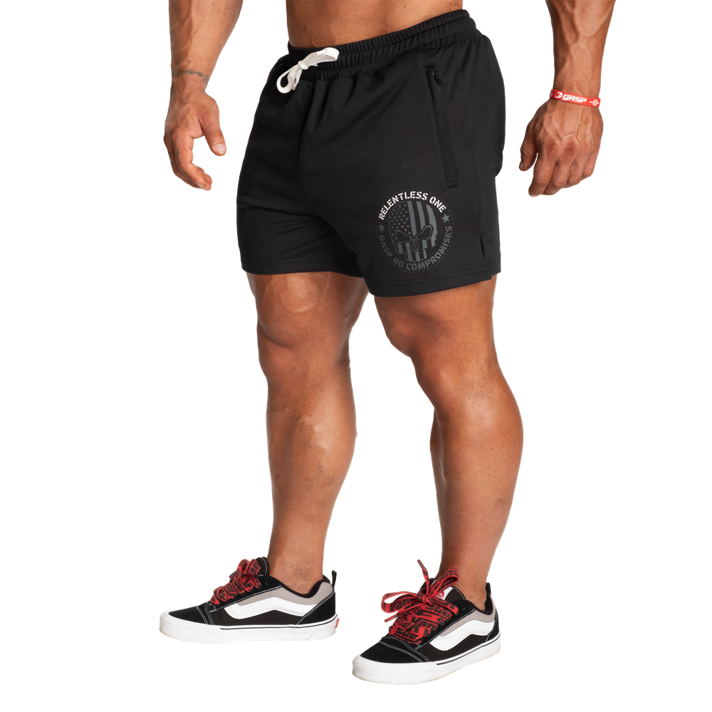 GASP R1 Mesh Shorts 4" Black/White