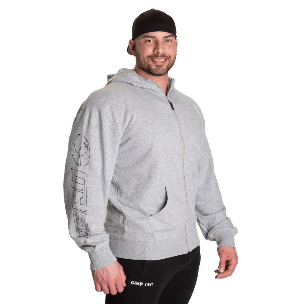 GASP Classic Zip Hood Light Grey Melange