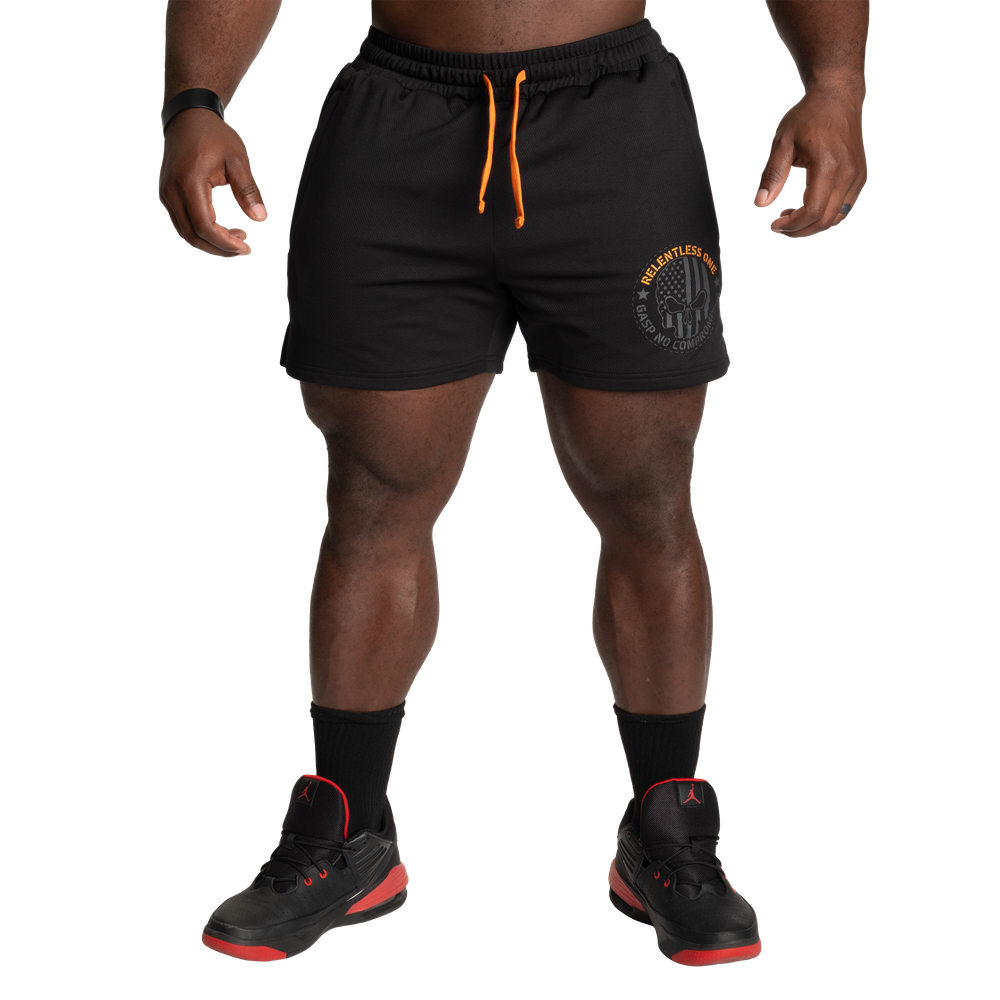 GASP R1 Mesh Shorts 4" Black/Orange