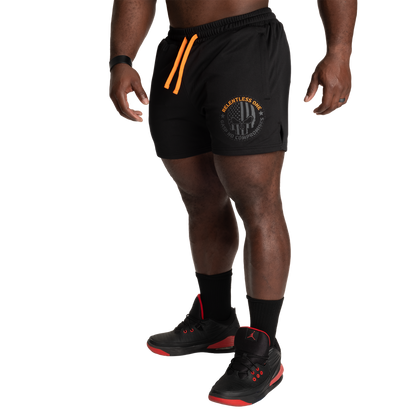GASP R1 Mesh Shorts 4" Black/Orange