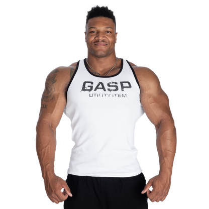 GASP Ribbed T-back White