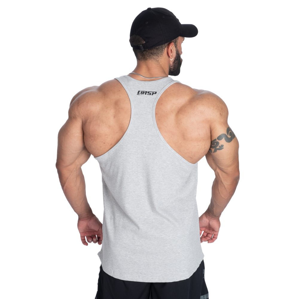 GASP Rib Essential T-Back Grey Melange
