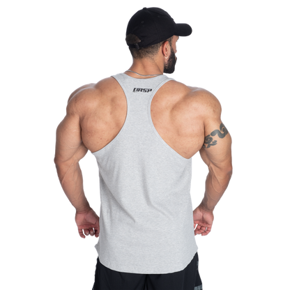 GASP Rib Essential T-Back Grey Melange