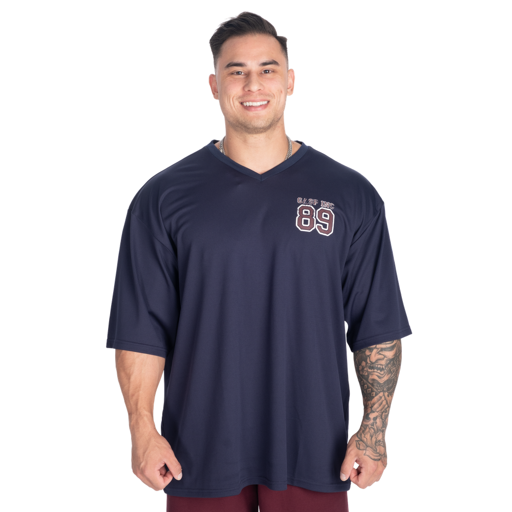 GASP V-Neck Mesh Iron Tee Dark Navy