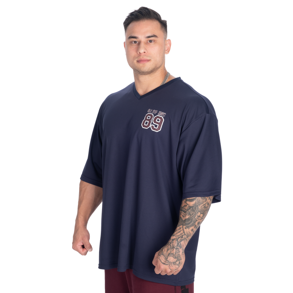 GASP V-Neck Mesh Iron Tee Dark Navy