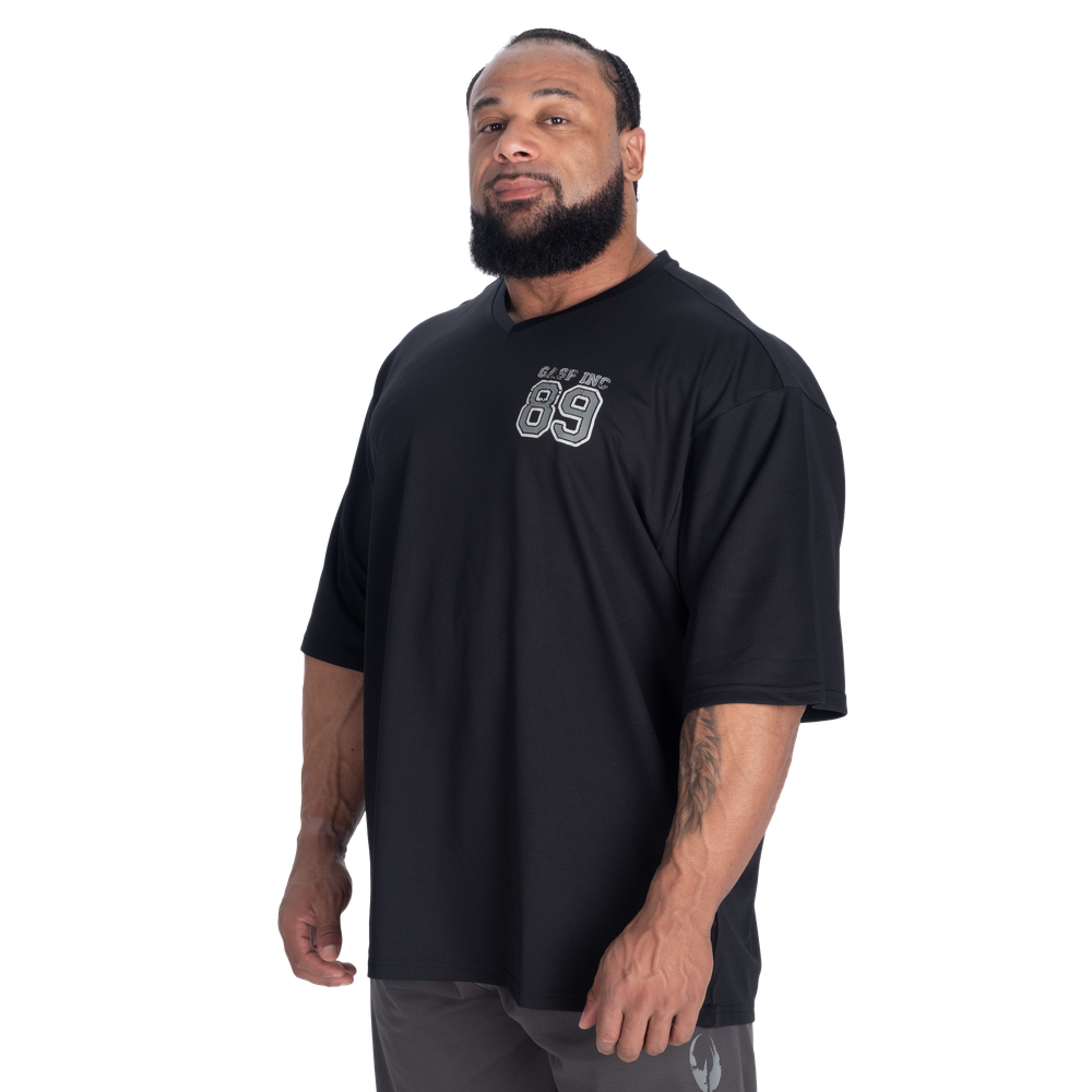GASP V-Neck Mesh Iron Tee Black