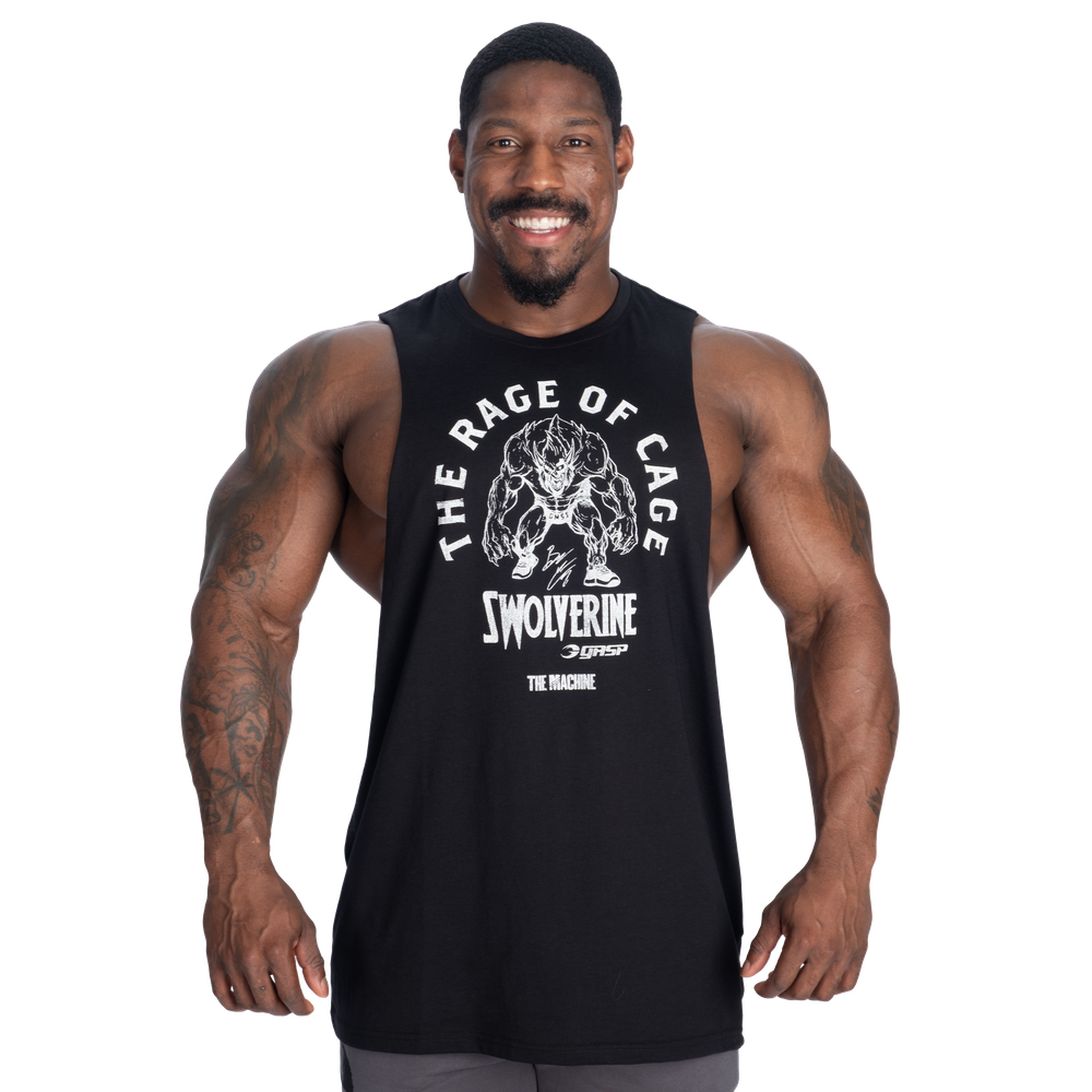 GASP Swolverine Cutout Tank Black/White