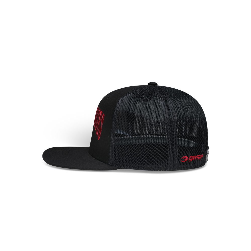 GASP NC Flatbrim Mesh Cap Black/Red