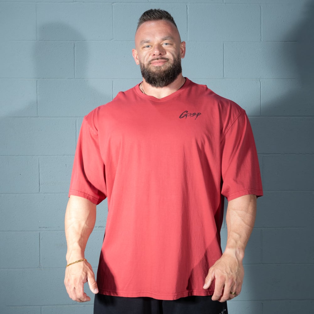 GASP Washed Iron Tee Washed Chili Red