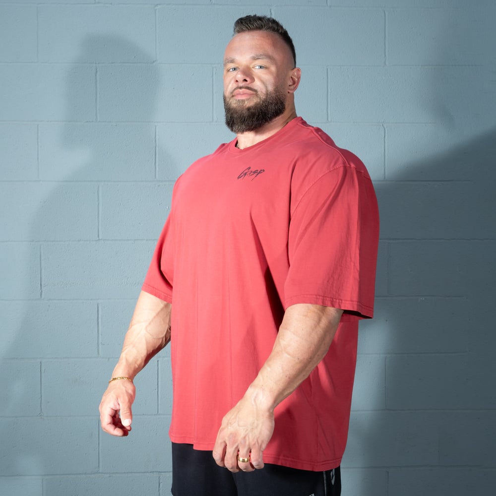 GASP Washed Iron Tee Washed Chili Red