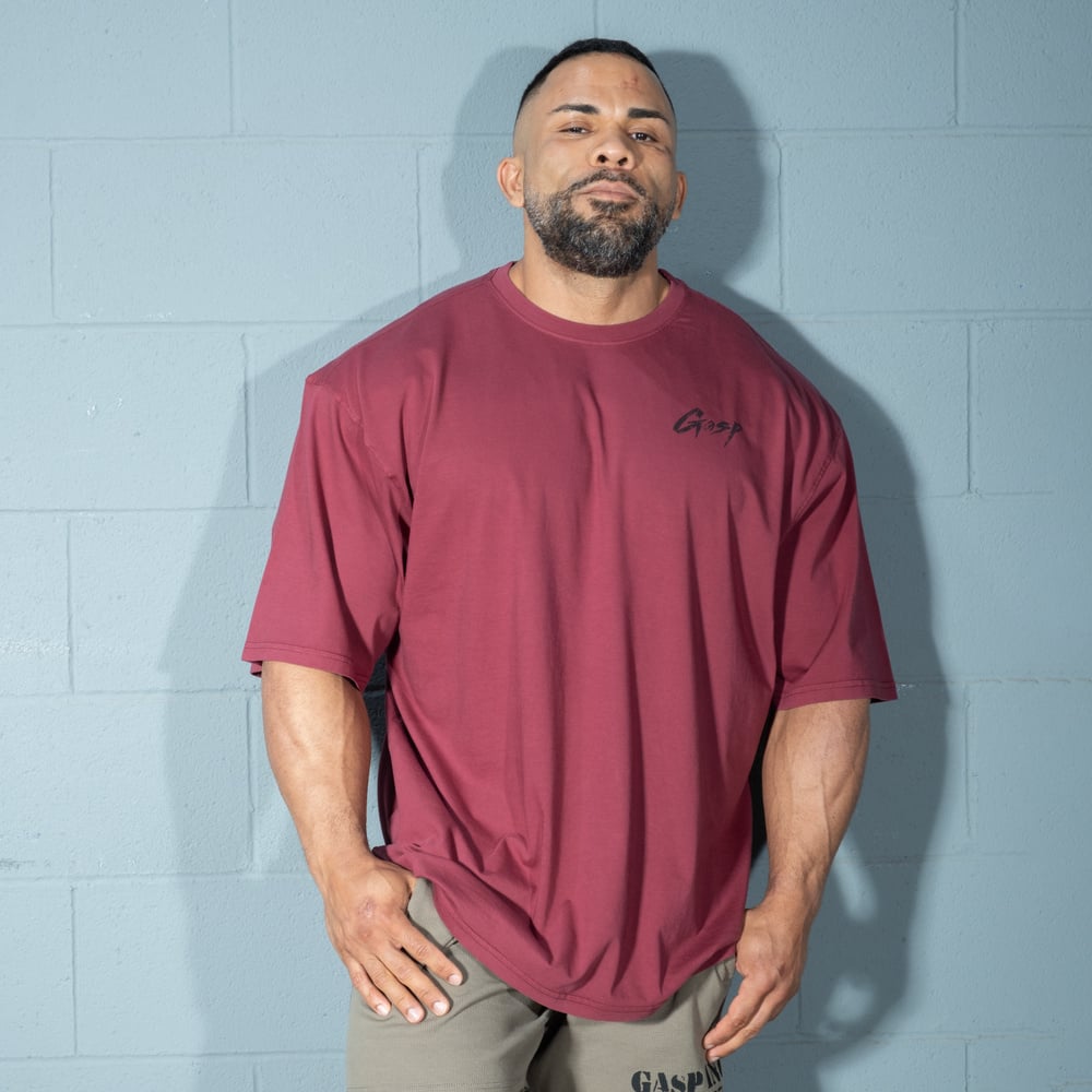 GASP Washed Iron Tee Washed Maroon