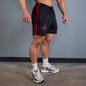 GASP 2 Stripe Standard Mesh Shorts 4" Black/Red