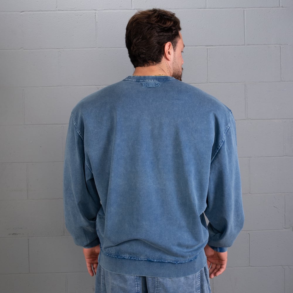 GASP Iron Camp Crewneck Washed blue