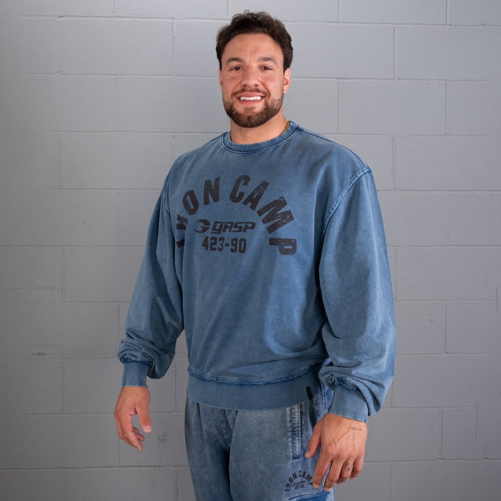 GASP Iron Camp Crewneck Washed blue