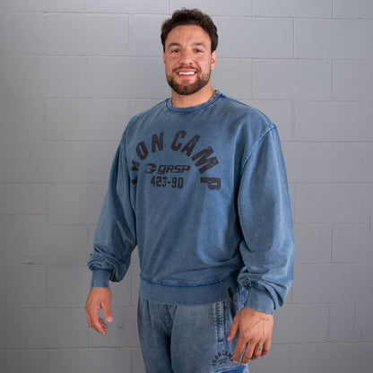GASP Iron Camp Crewneck Washed blue