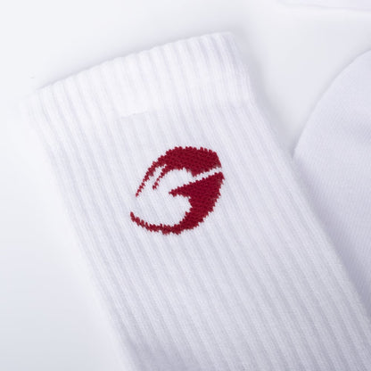 GASP Crew Socks 3-p White/red