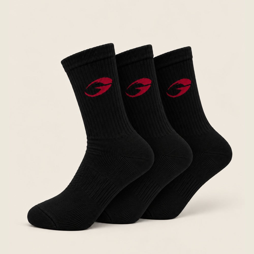 GASP Crew Socks 3-p Black/Red