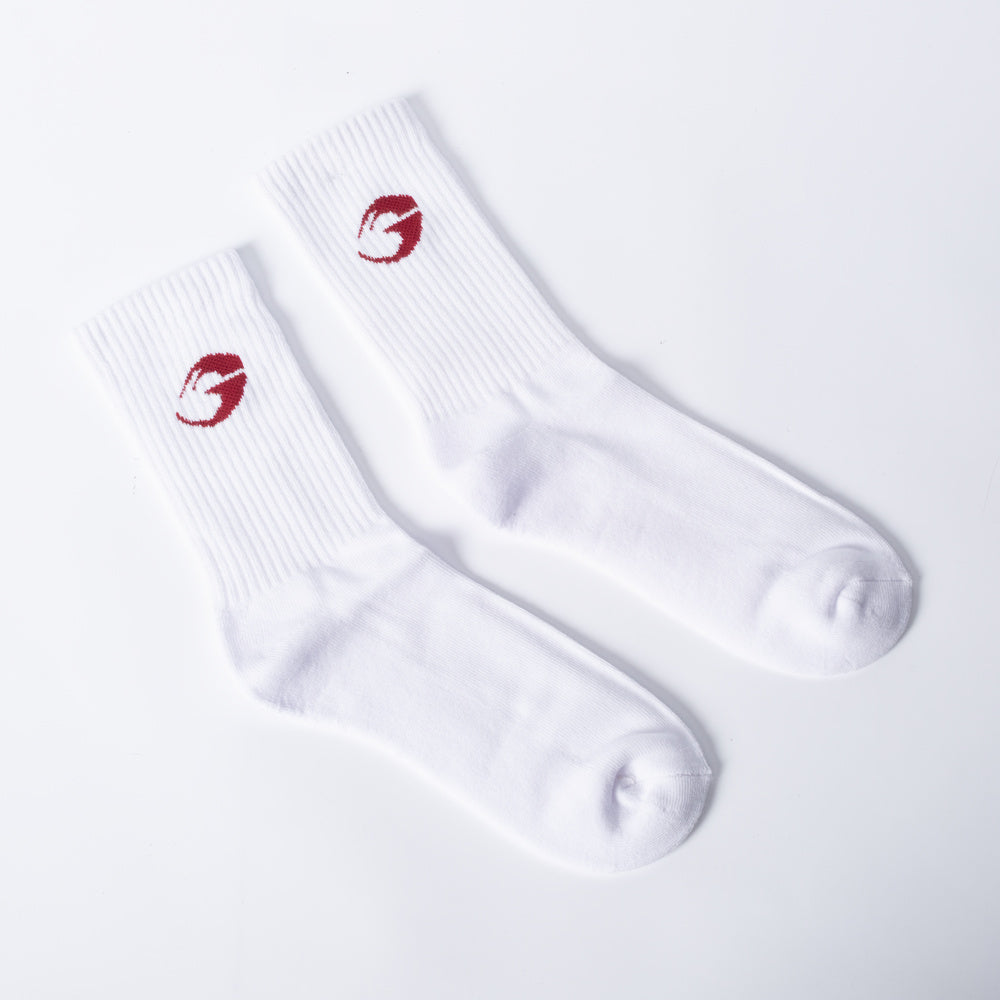 GASP Crew Socks 1-p White/red
