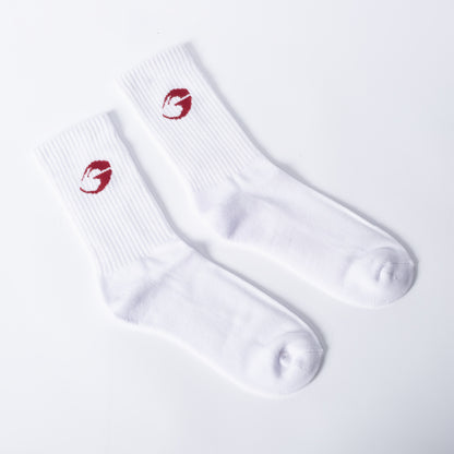 GASP Crew Socks 1-p White/red