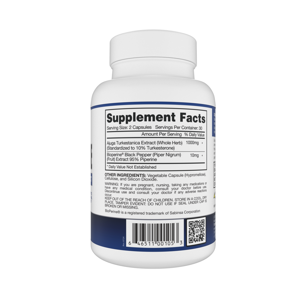 Turkesterone 60 Capsules Supplement with Ajuga Turkestanica Extract - Gaspari Nutrition