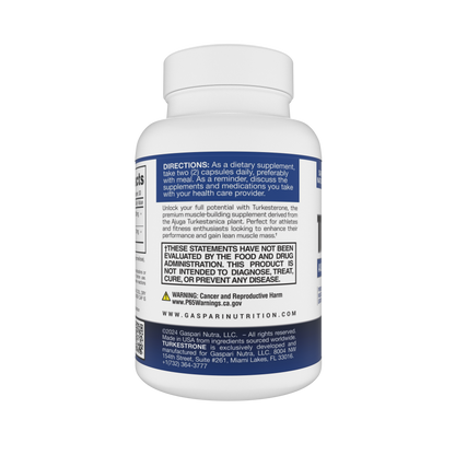Turkesterone 60 Capsules Supplement with Ajuga Turkestanica Extract - Gaspari Nutrition