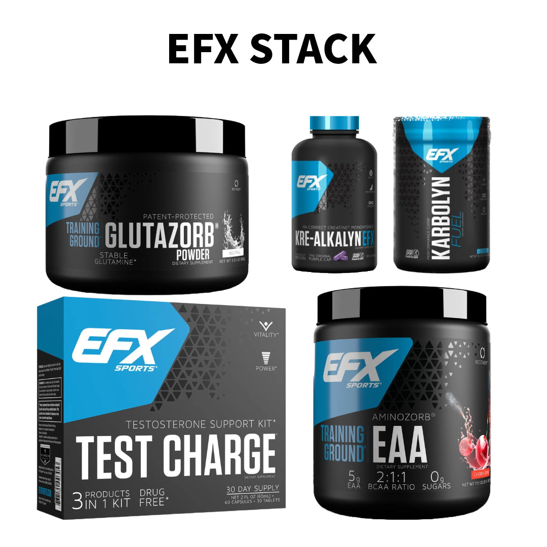 EFX スタック - Karbolyn Fuel / KRE ALKALYN EFX / TRAINING GROUND EAA / GLUTAZORB / TEST CHARGE KIT