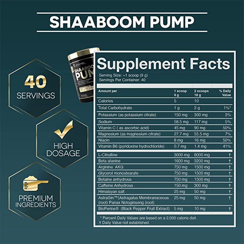 Levrone Supplements Shaaboom Pump Pre Workout